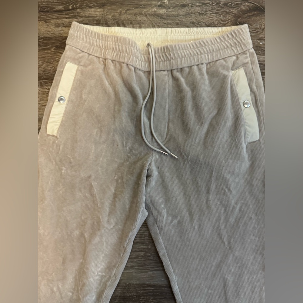 Moncler Corduroy Drawstring Trousers Light Beige - Picture 16 of 16